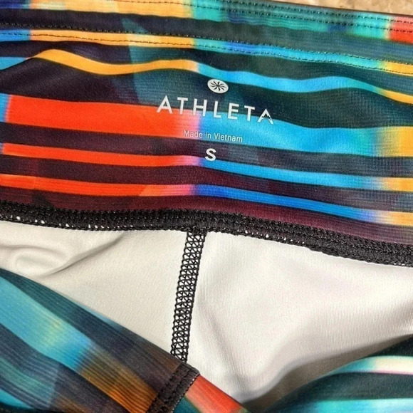 Athleta leggings size small ,multicolor stripes with abstract geometric,gym,EC - Picture 7 of 16